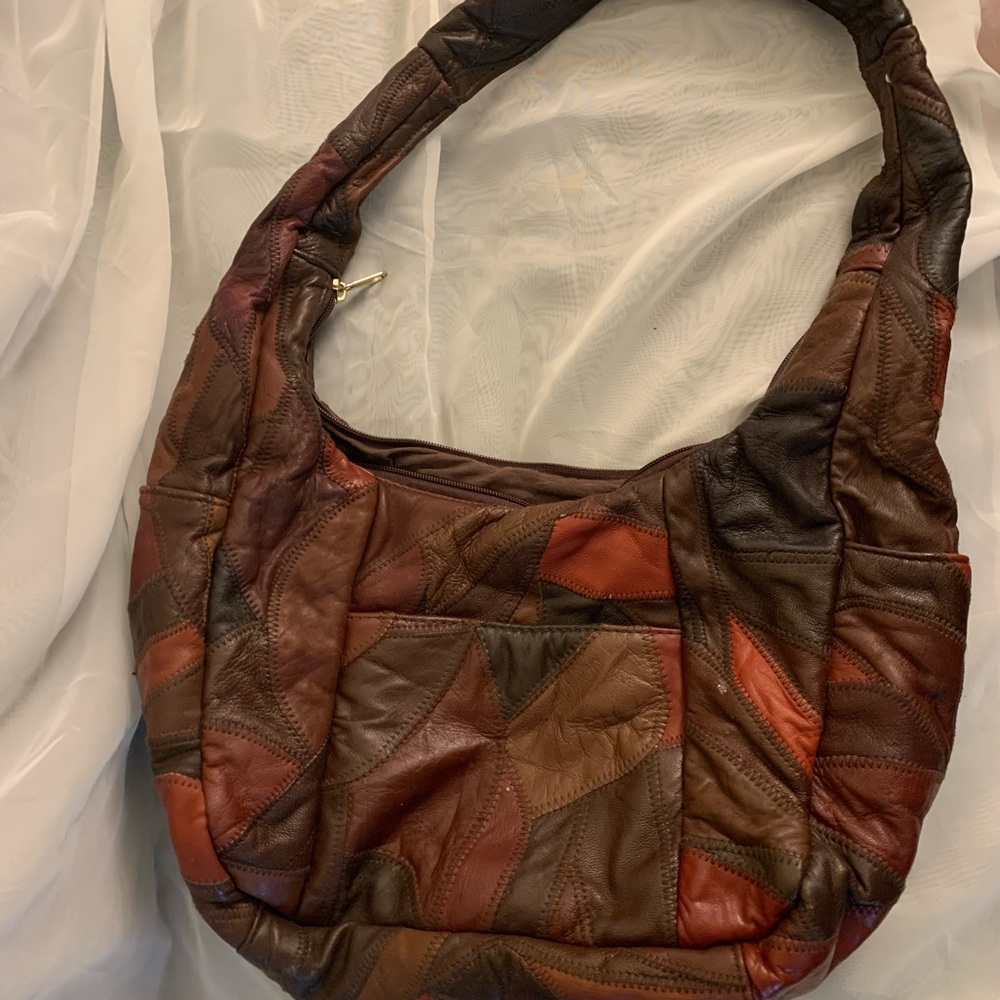 Vintage patchwork leather purse